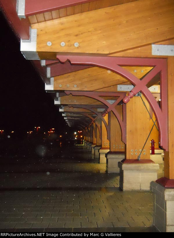 A train station in the night